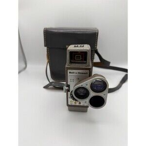 Vintage Bell & Howell 333 8mm Movie Film Camera With Case Not Tested